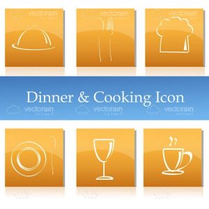Dinner and cooking icons